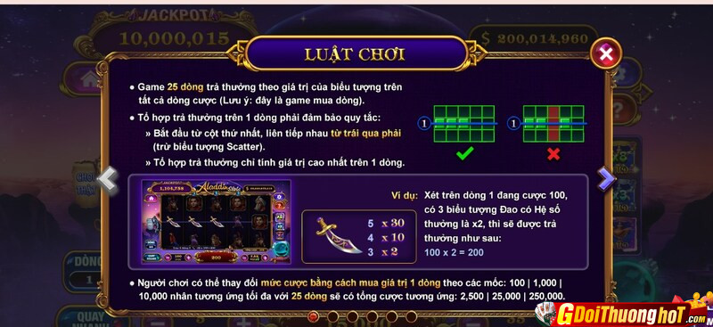 Thông tin và cách chơi game Aladdin Slot được áp dụng mới nhất 