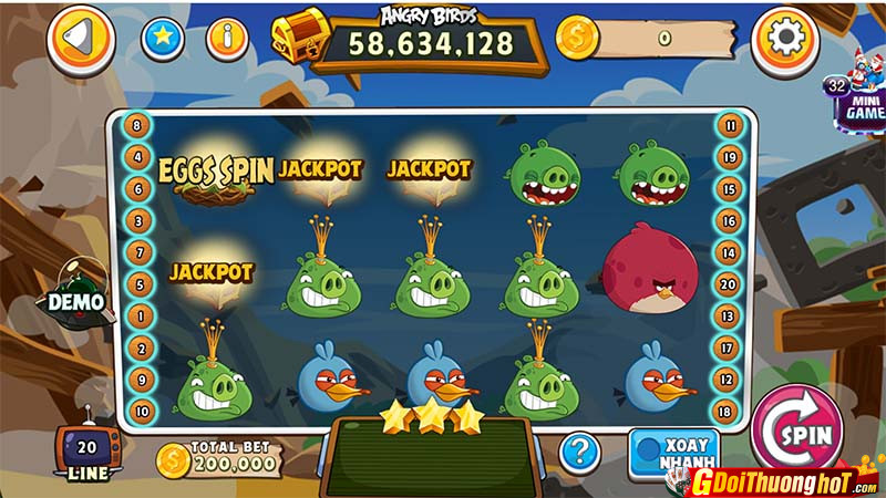 Angry bird Slot trò chơi cá cược làm giàu dễ nhất tại thị trường Việt Nam 